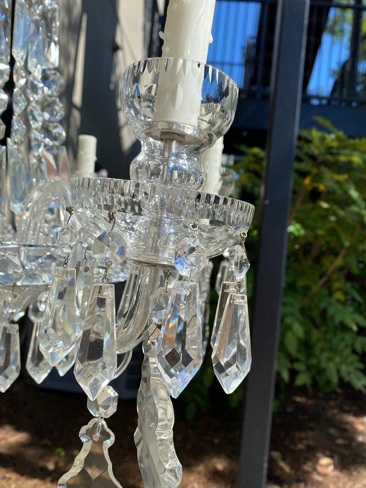 20th Century Regency Style Crystal Six Arm Chandelier For Sale 17