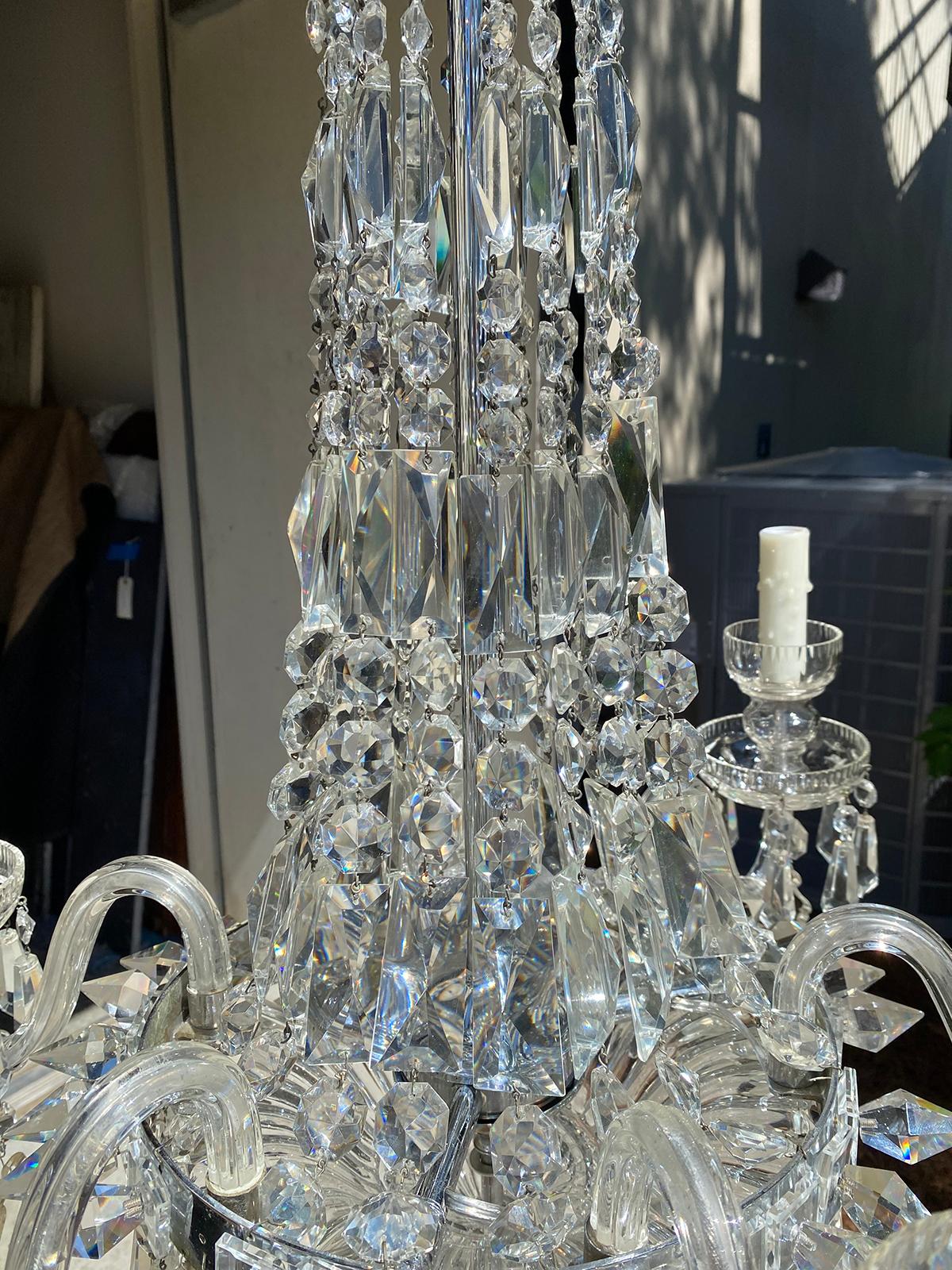 20th Century Regency Style Crystal Six Arm Chandelier For Sale 4