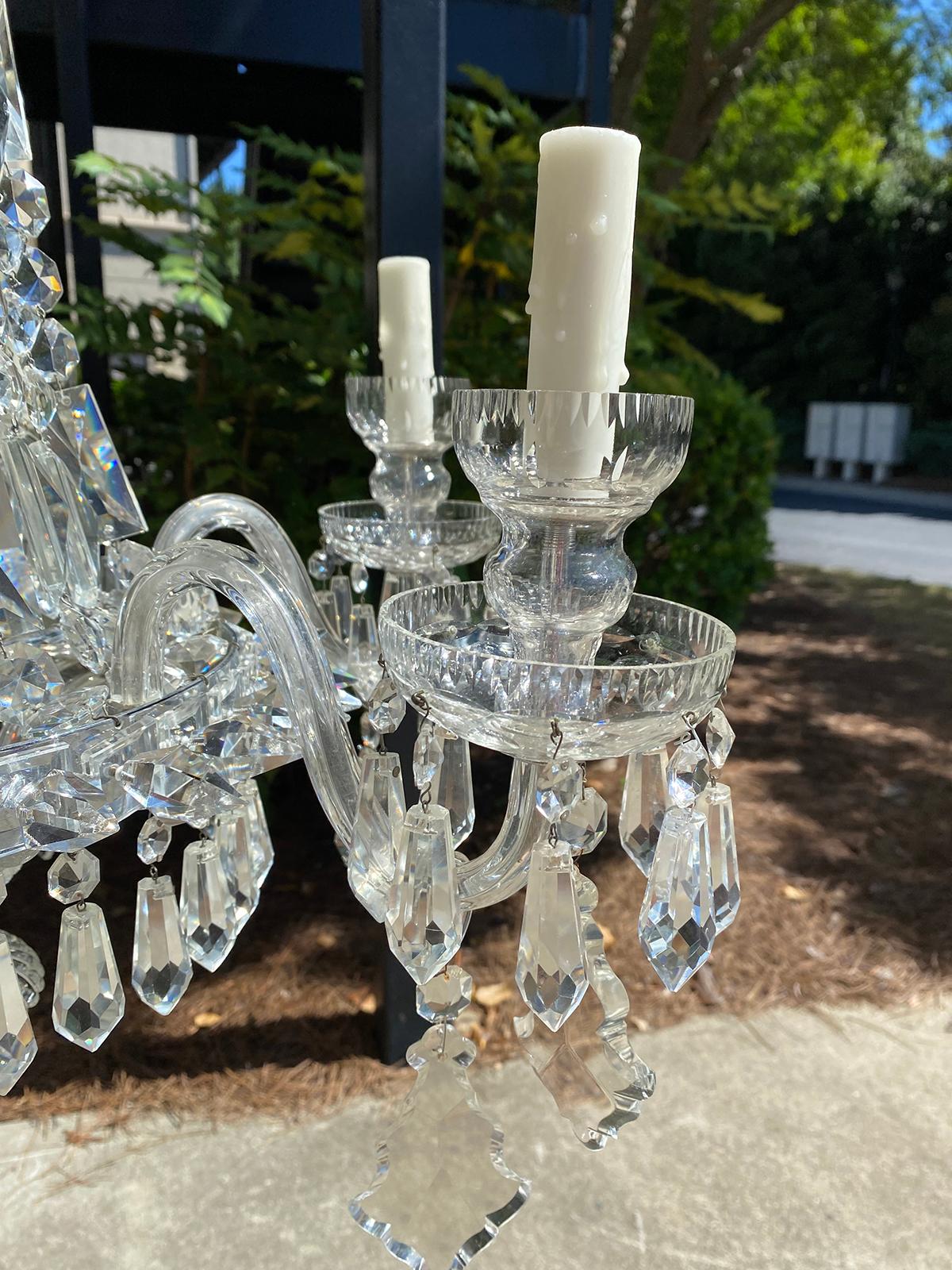 20th Century Regency Style Crystal Six Arm Chandelier For Sale 6