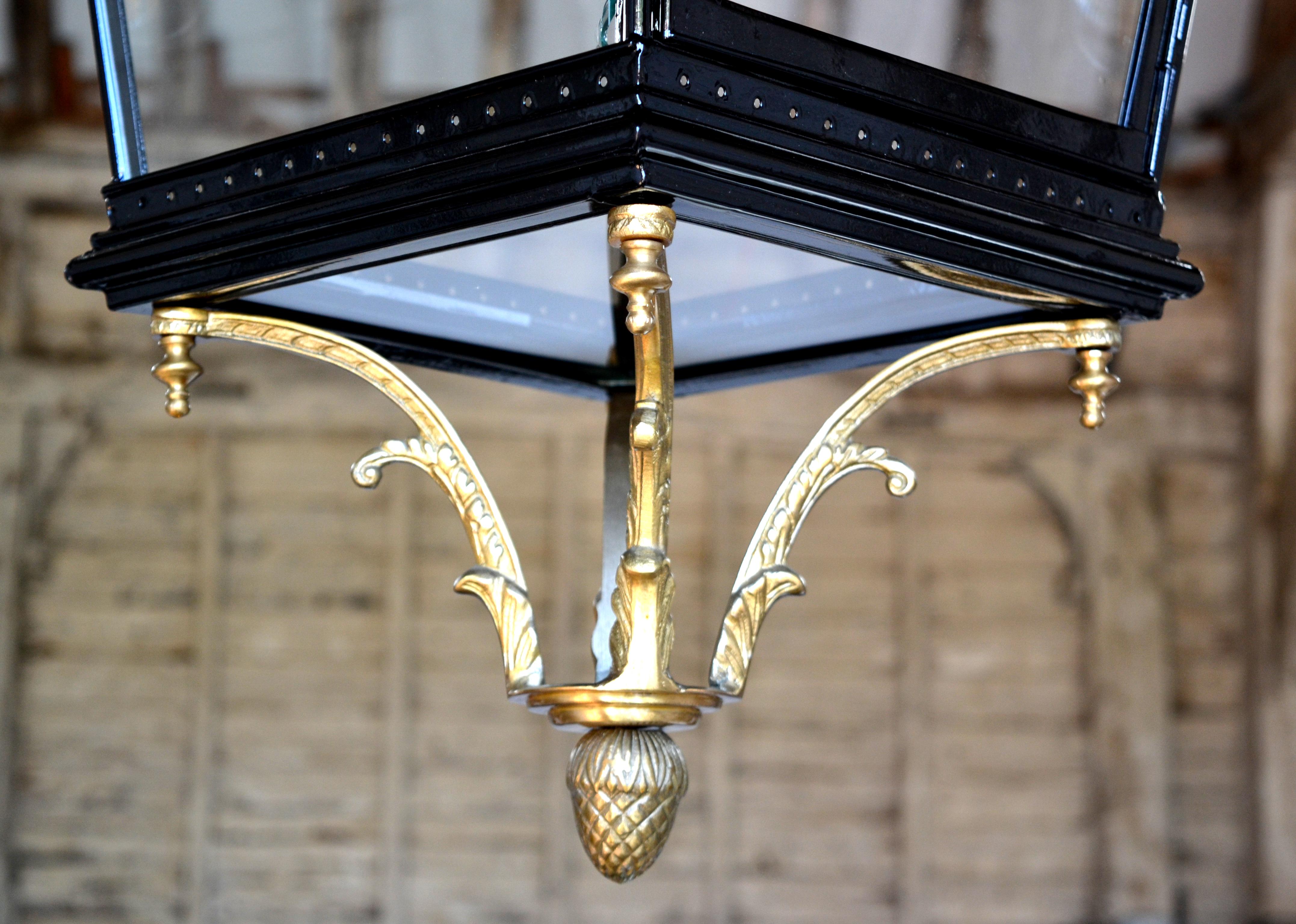 Brass 20th Century Regency Style Hanging Lantern For Sale