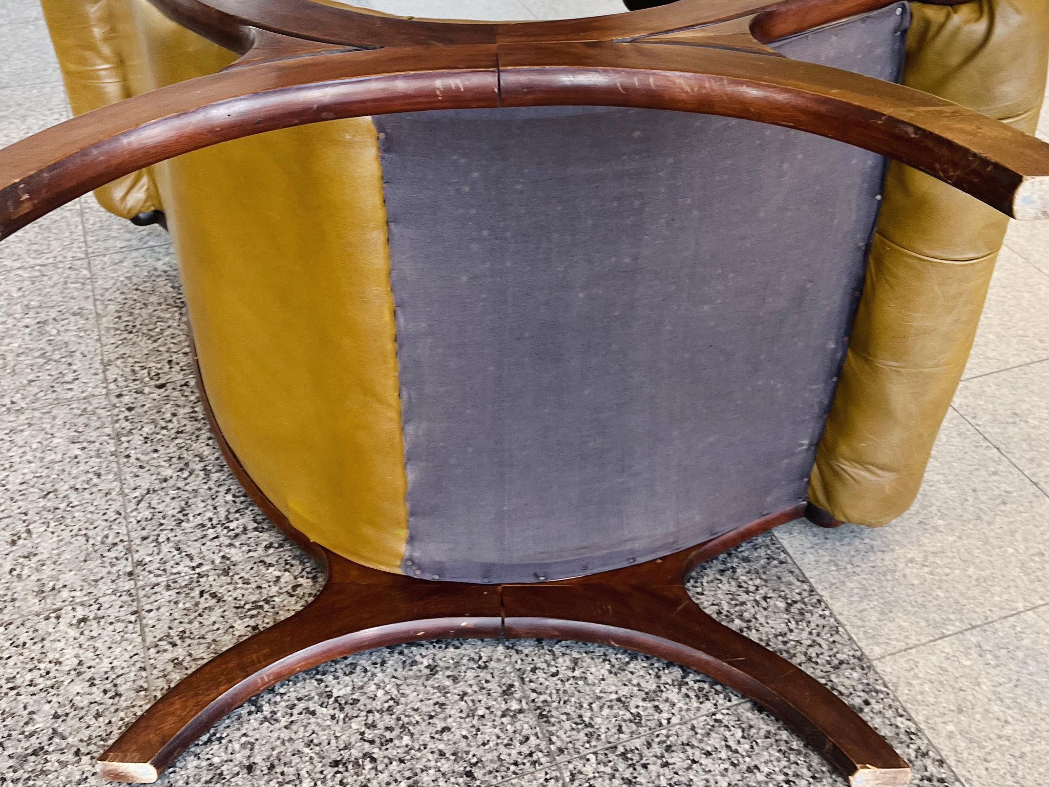 Leder- und Mahagoni-Sessel im Regency-Stil des 20. Jahrhunderts, Paar im Angebot 10