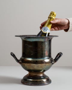 20th Century Regency Style Pewter Champagne Bucket, Antique France