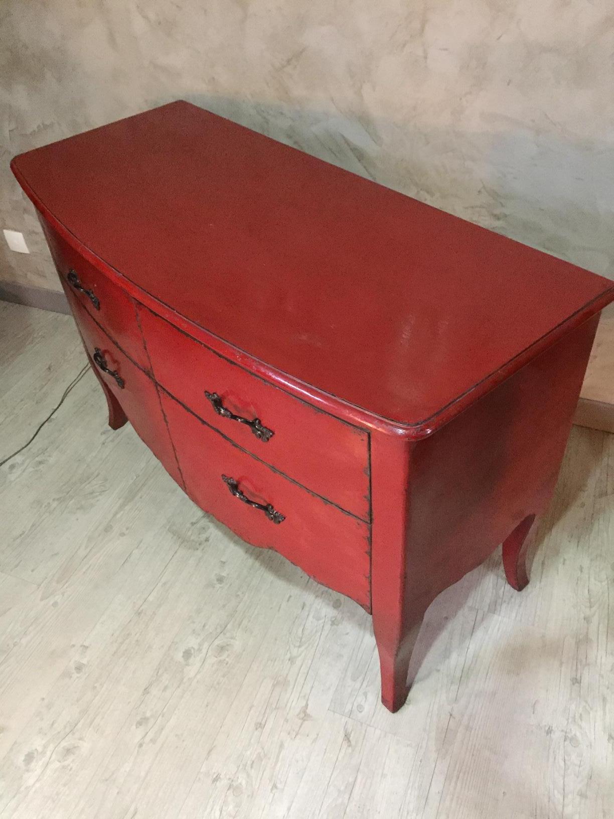 Late 20th Century 20th Century Regency Style Red Patinated Commode