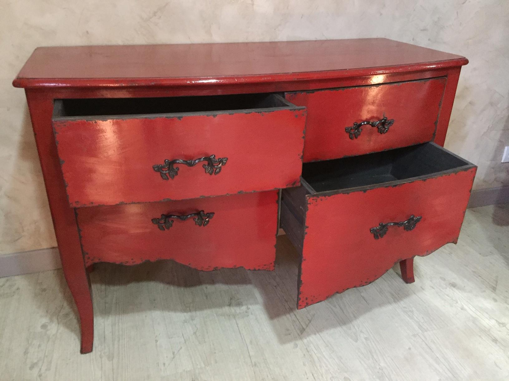 20th Century Regency Style Red Patinated Commode 2