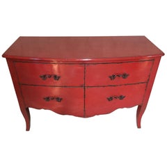 20th Century Regency Style Red Patinated Commode