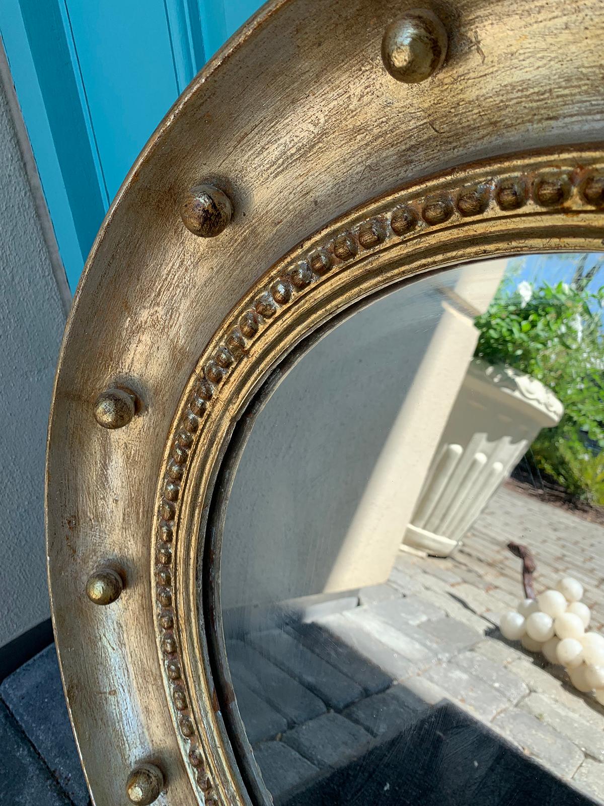 20th Century Regency Style Round Mirror with Silver/Gold Gilt Finish 1