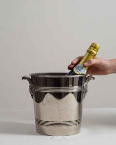 20th Century Regency Style Silver Plated Ice Bucket with Scallop Rim