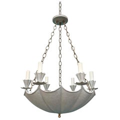 20th Century Regency Style Tole Umbrella Six-Light Chandelier with Custom Finish