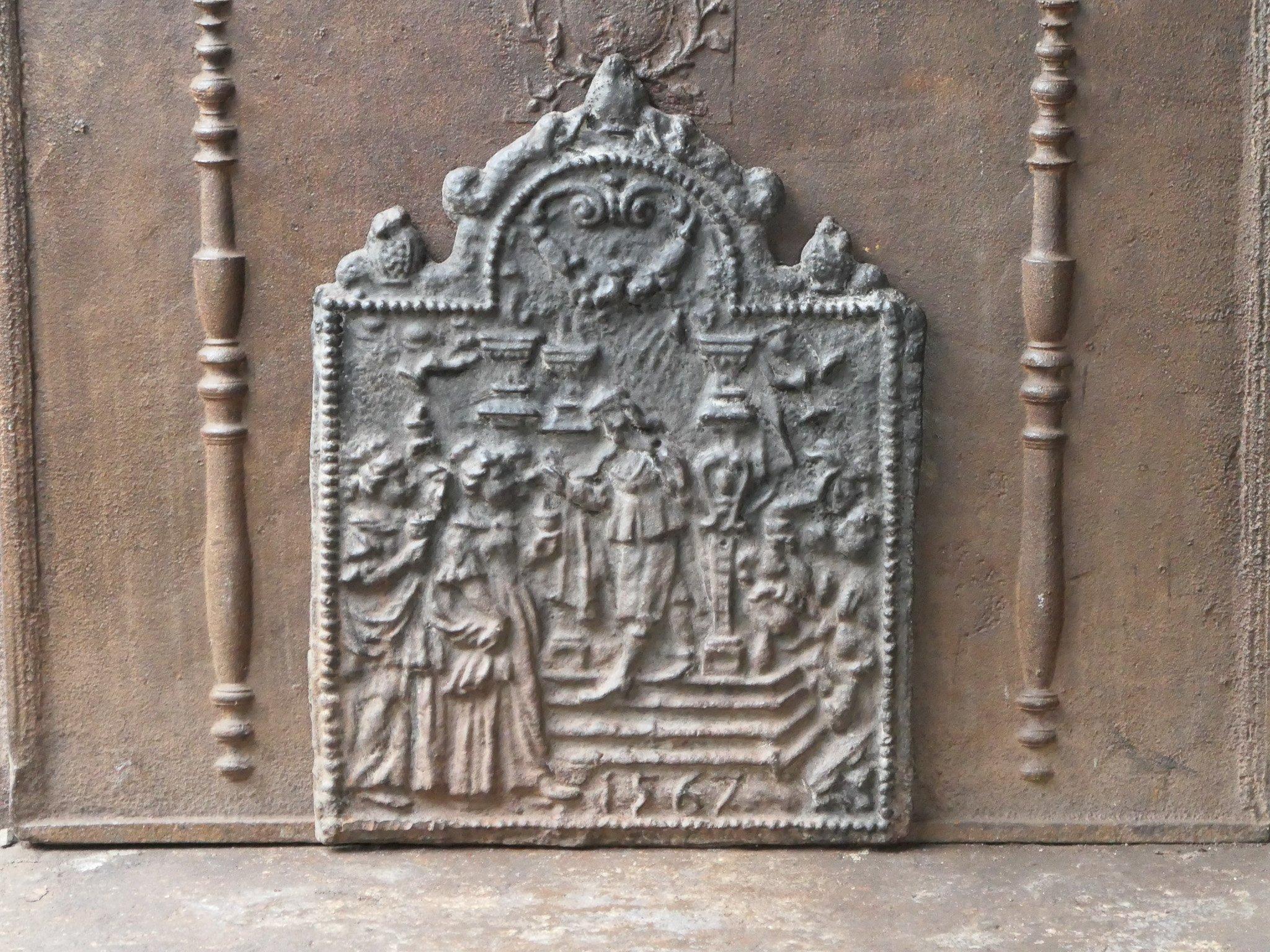 20th Century 'Religious Theme' Fireback / Backsplash, Gothic Style In Good Condition For Sale In Soest, NL