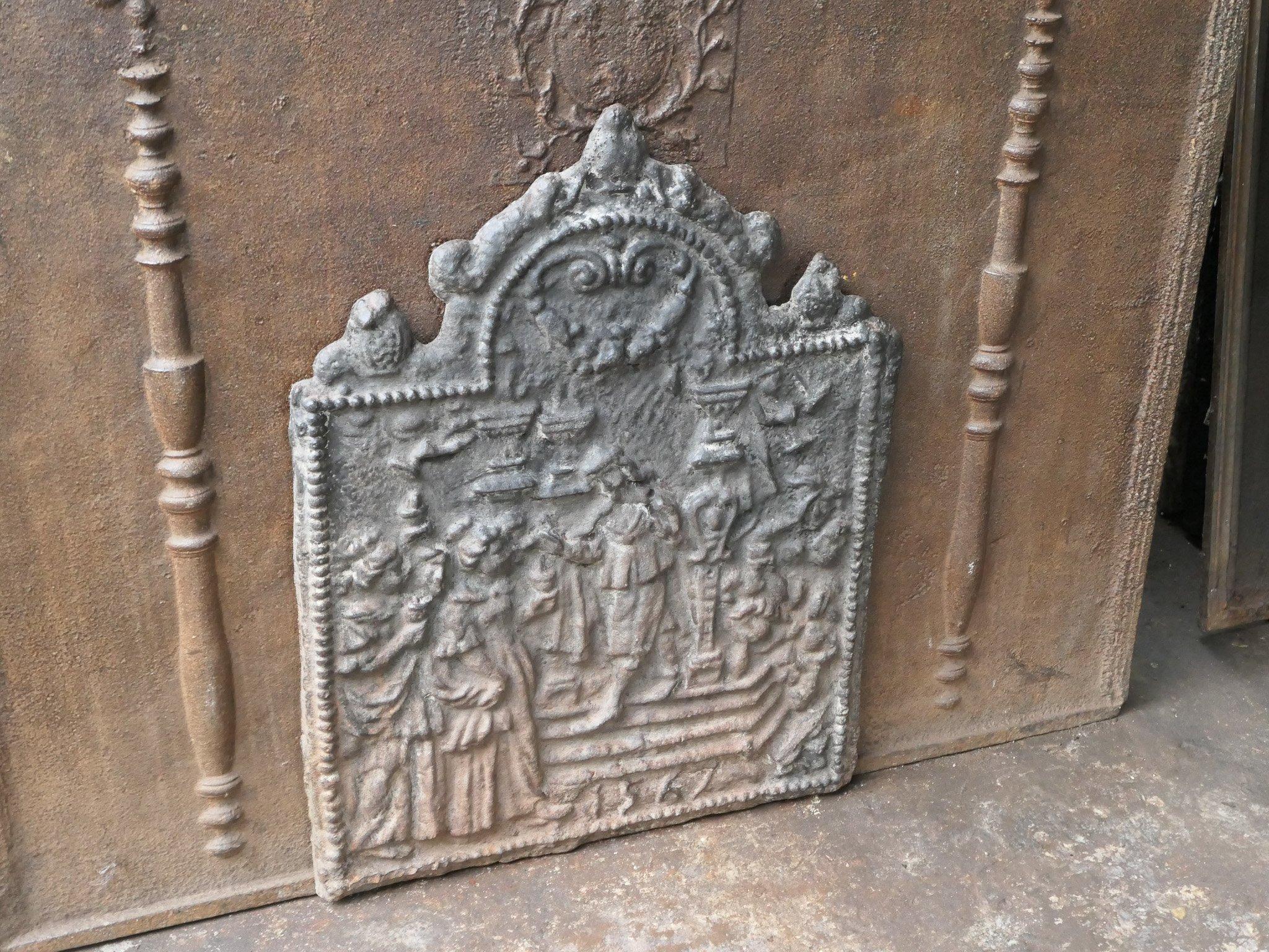 Iron 20th Century 'Religious Theme' Fireback / Backsplash, Gothic Style For Sale