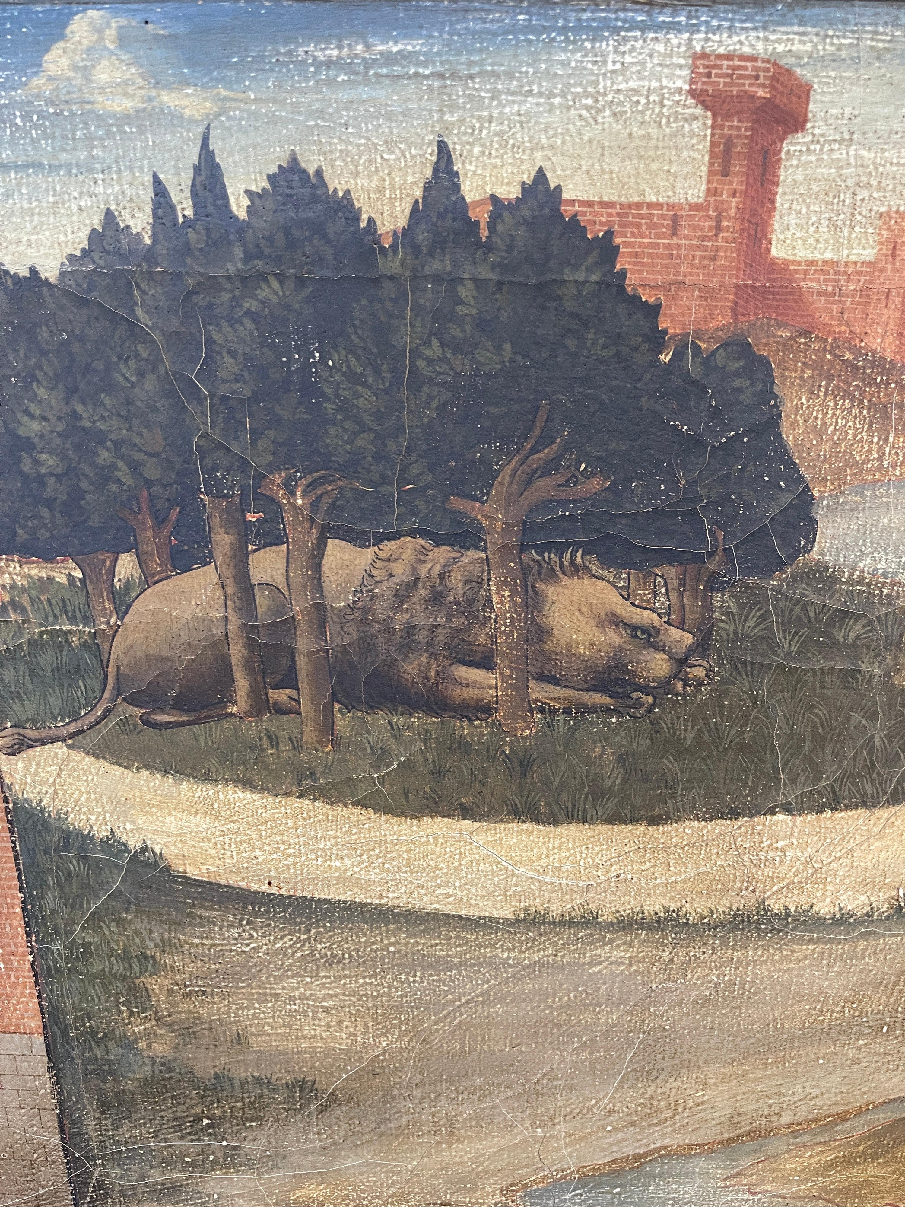 20th Century Renaissance Painting Oil on Canvas Sano di Pietro, 1900s In Good Condition In Roma, RM