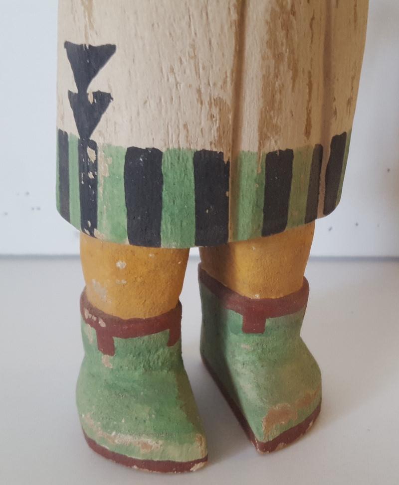 Folk Art 20th Century Replica of Hopi Kachina Doll, Hand-Carved and Painted Cotton Wood