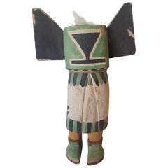 Retro 20th Century Replica of Hopi Kachina Doll, Hand-Carved and Painted Cotton Wood