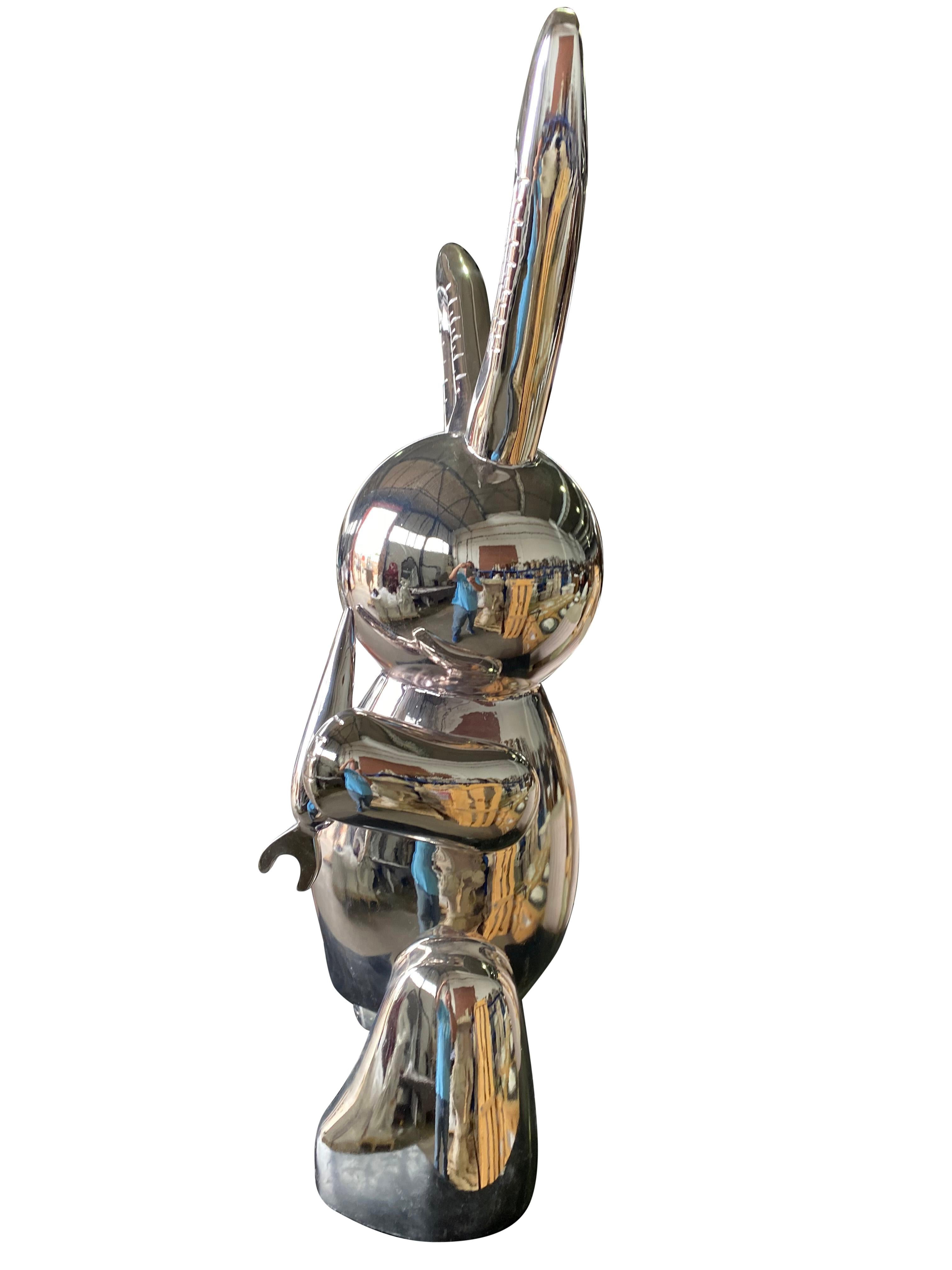 20th Century  Chrome Rabbit In Excellent Condition For Sale In London, GB