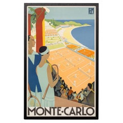 Impression du 20e siècle de l'affiche de Roger Broder représentant Monte Carlo plm, vers 1983