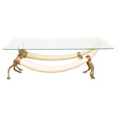 20th Century Resin Tusk Coffee Table, Henri Fernandez, c.1970