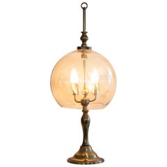 Lampada da tavolo in ottone retrò del XX secolo