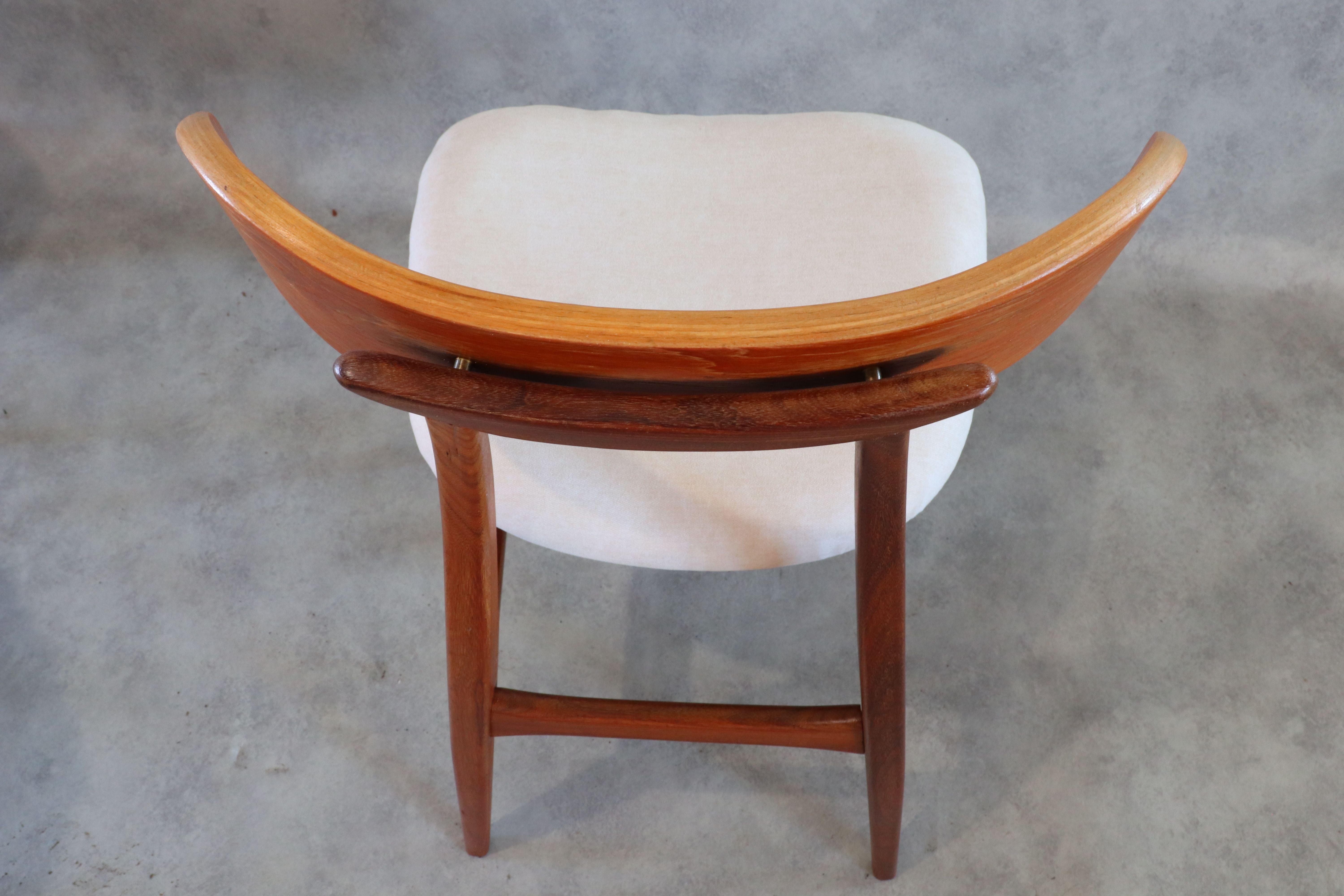 20th Century Reupholstered Teak Dining Chairs by Louis Van Teeffelen for Webe 3