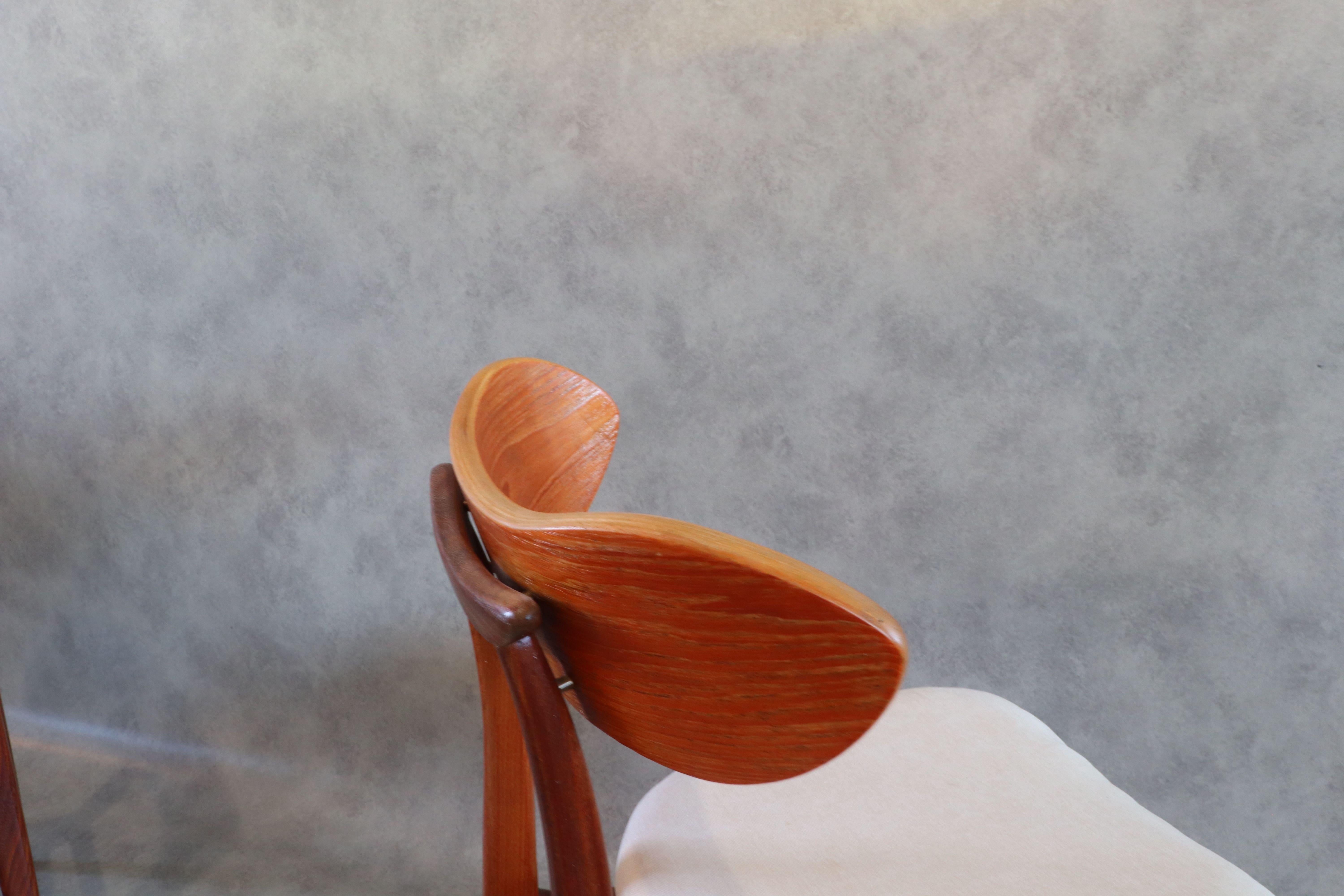 20th Century Reupholstered Teak Dining Chairs by Louis Van Teeffelen for Webe 4