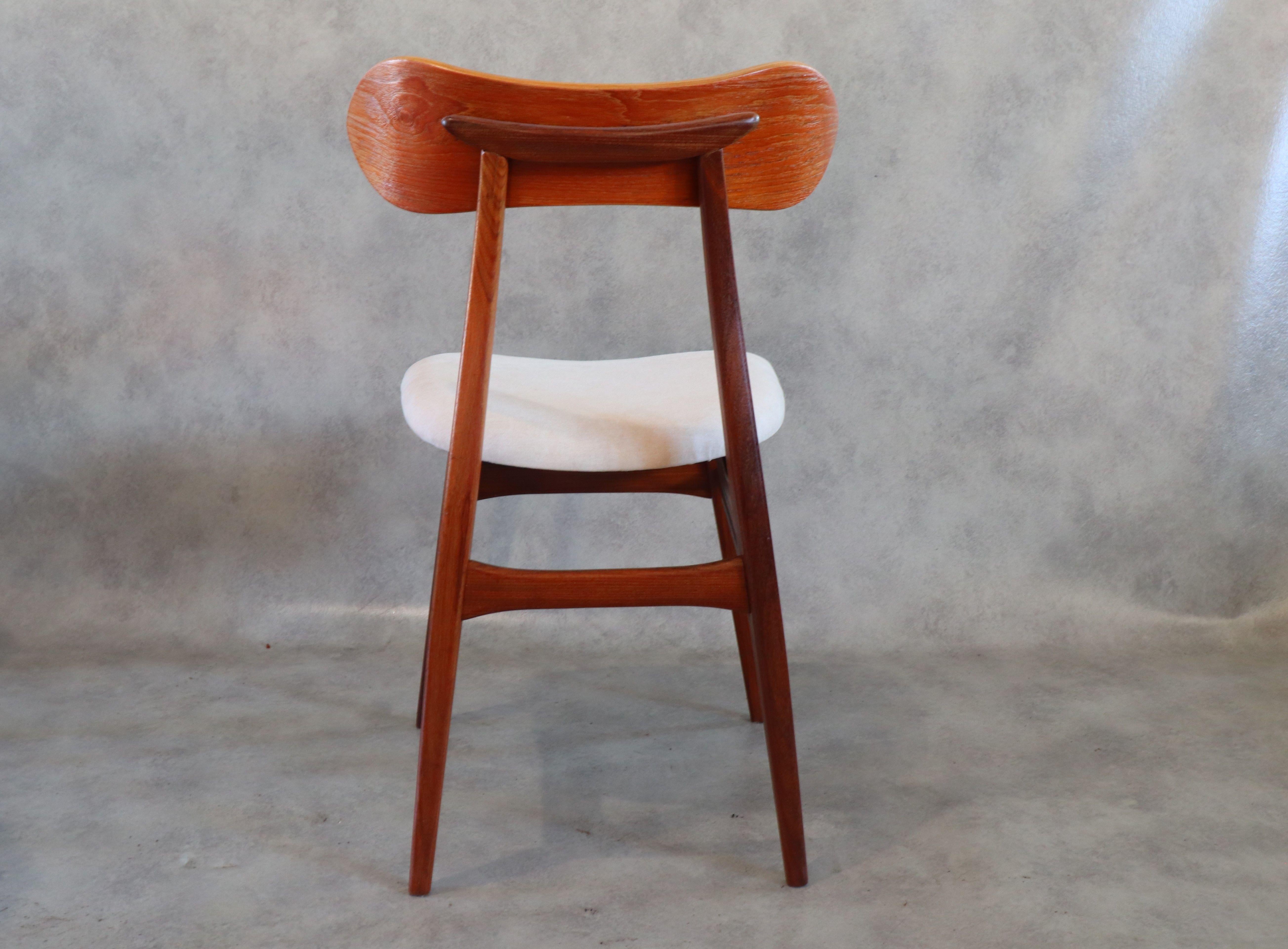 20th Century Reupholstered Teak Dining Chairs by Louis Van Teeffelen for Webe 2