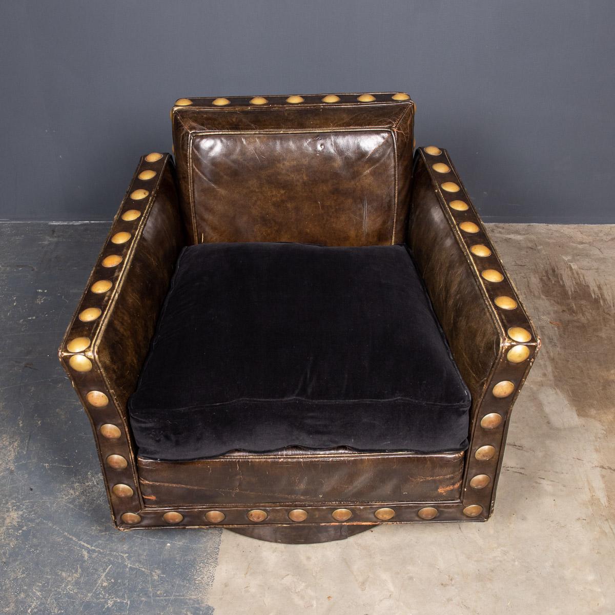 20th Century Revolving Leather Club Chair, Siebe Baker, c.1960 3