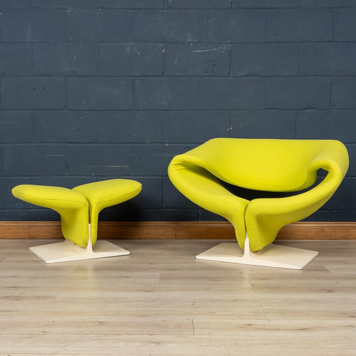 Mid-Century Modern 20th Century Ribbon Chair & Footstall By Pierre Paulin For Artifort, France For Sale