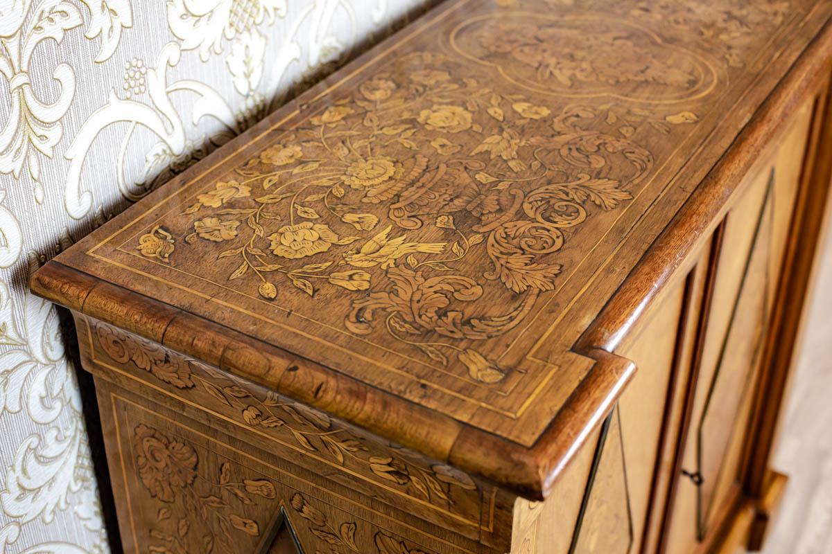 Walnut 20th Century Richly Inlaid Cabinet