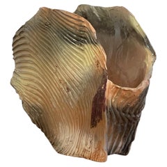 20th Century, Ridged Abstract Ceramic Vase