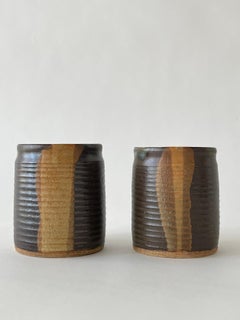 20th Century Ridged Ceramic Cup Set