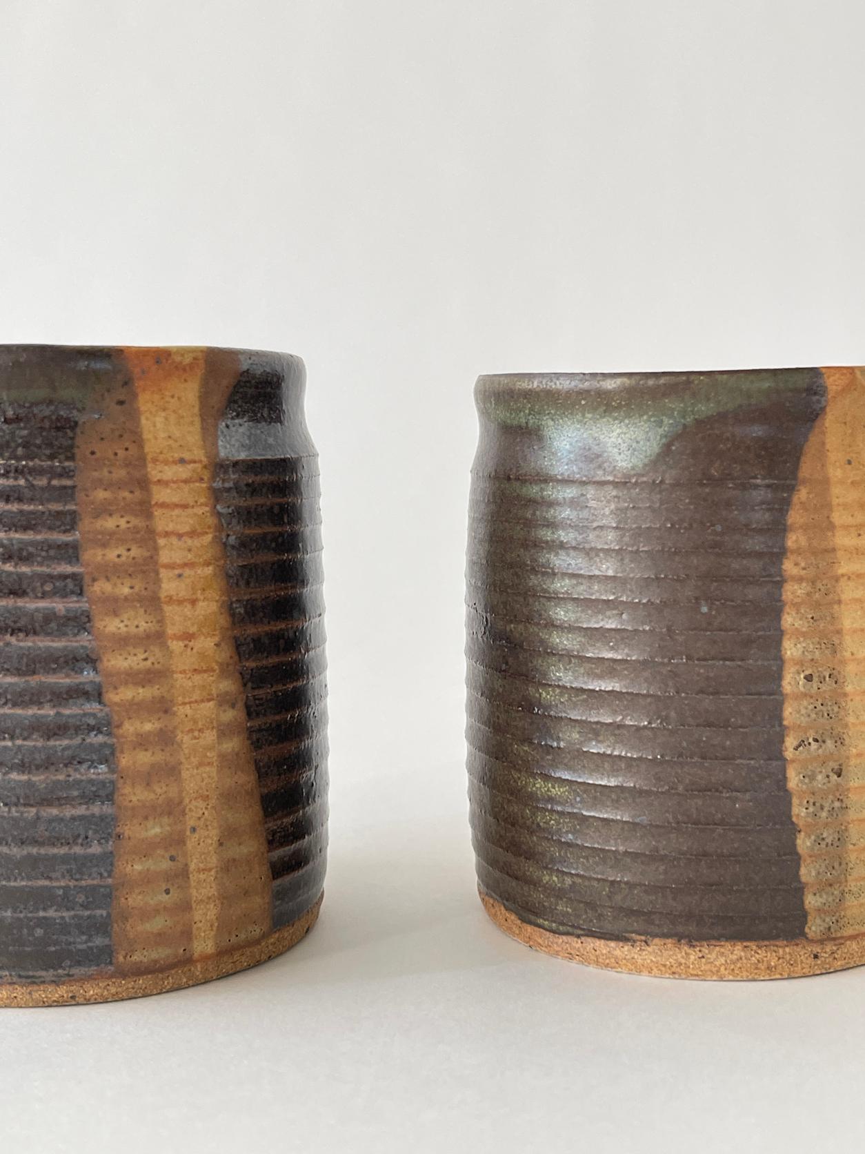 20th Century Ridged Ceramic Cup Set For Sale 3