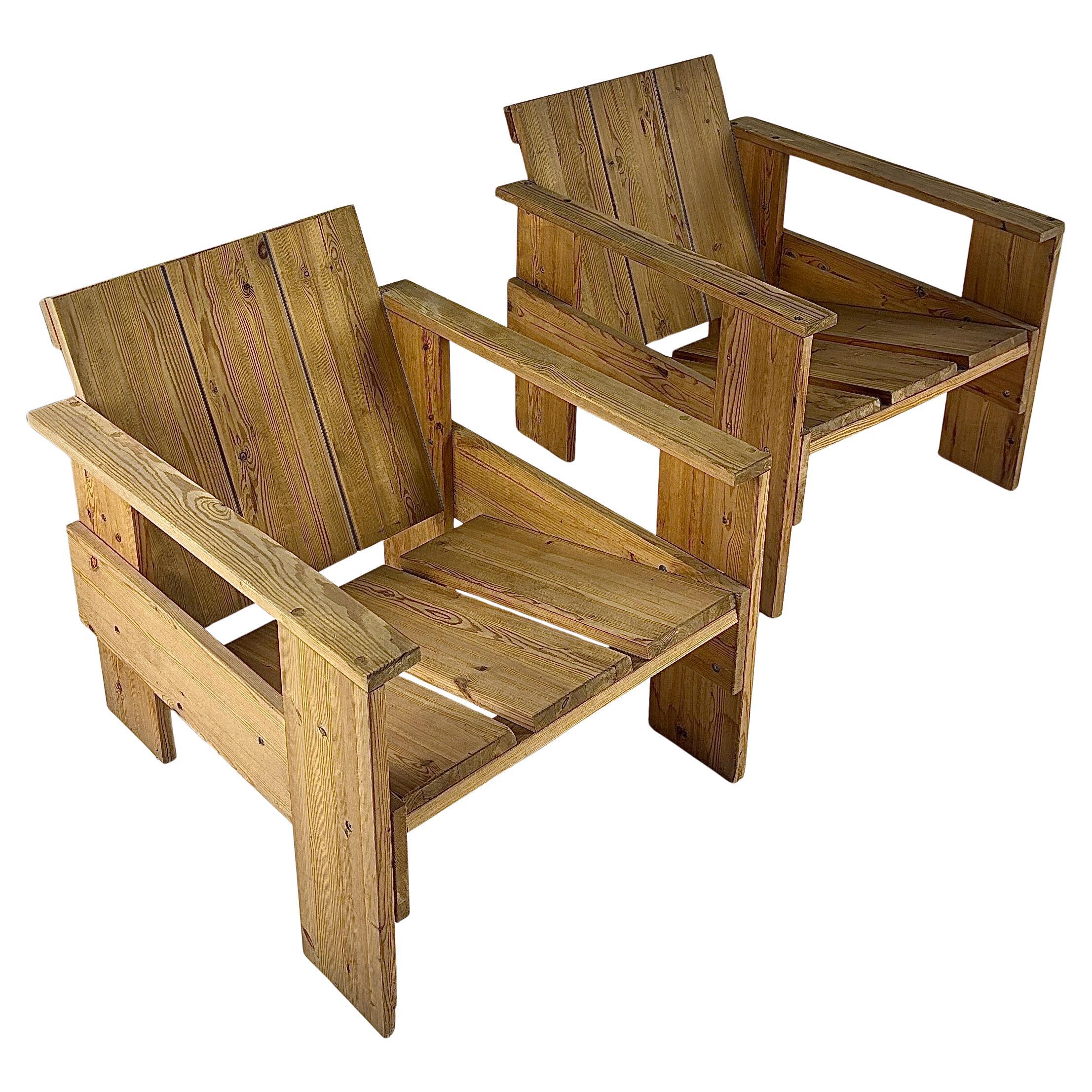 Chaise à caisse "Rietveld" du 20e siècle en vente