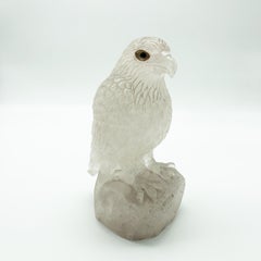 20th Century Rock Crystal Sculpture of Eagle