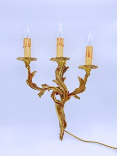 Lampada da parete in bronzo del XX secolo in stile French Rococo / French Louis XV