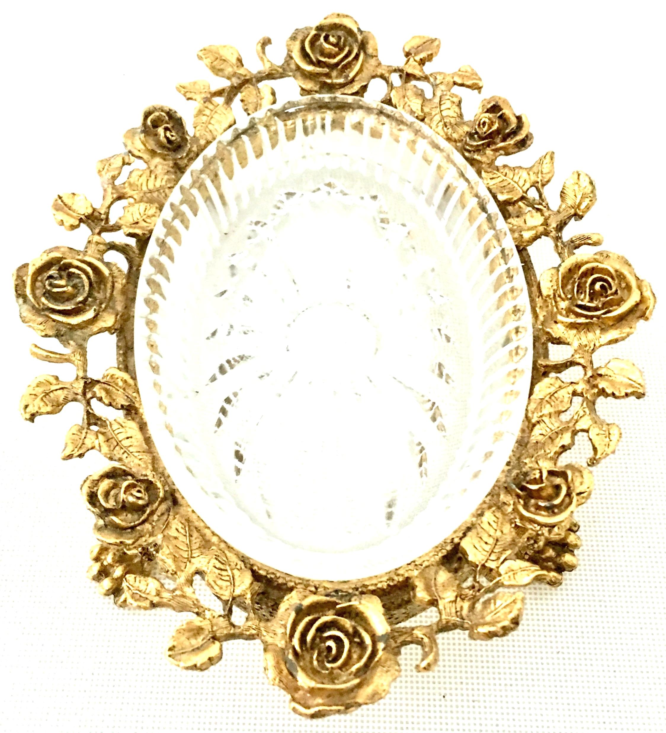 American 20th Century Rococo Style 24-Karat Gold Gilt Brass Three-Piece Vanity Set For Sale