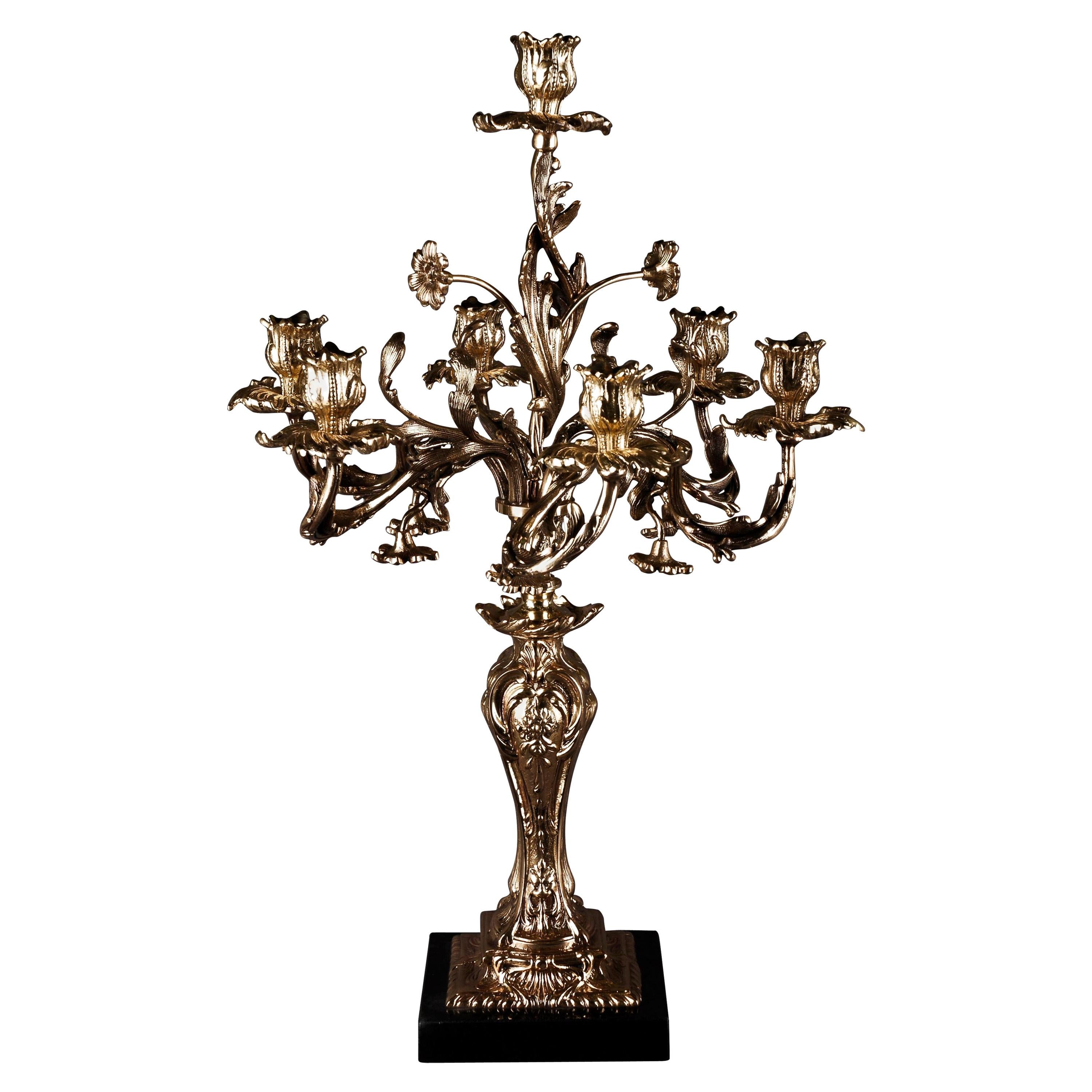 20th Century Rococo Style Curved-Arms Candelabra