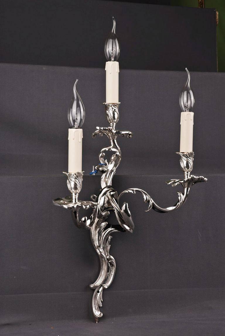 Silvered 20th Century Rococo Style French Wall Light