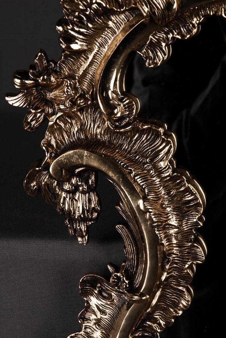 Engraved 20th Century Rococo Style Rocaille-Formed Wall Mirror For Sale