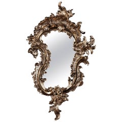 Vintage 20th Century Rococo Style Rocaille-Formed Wall Mirror