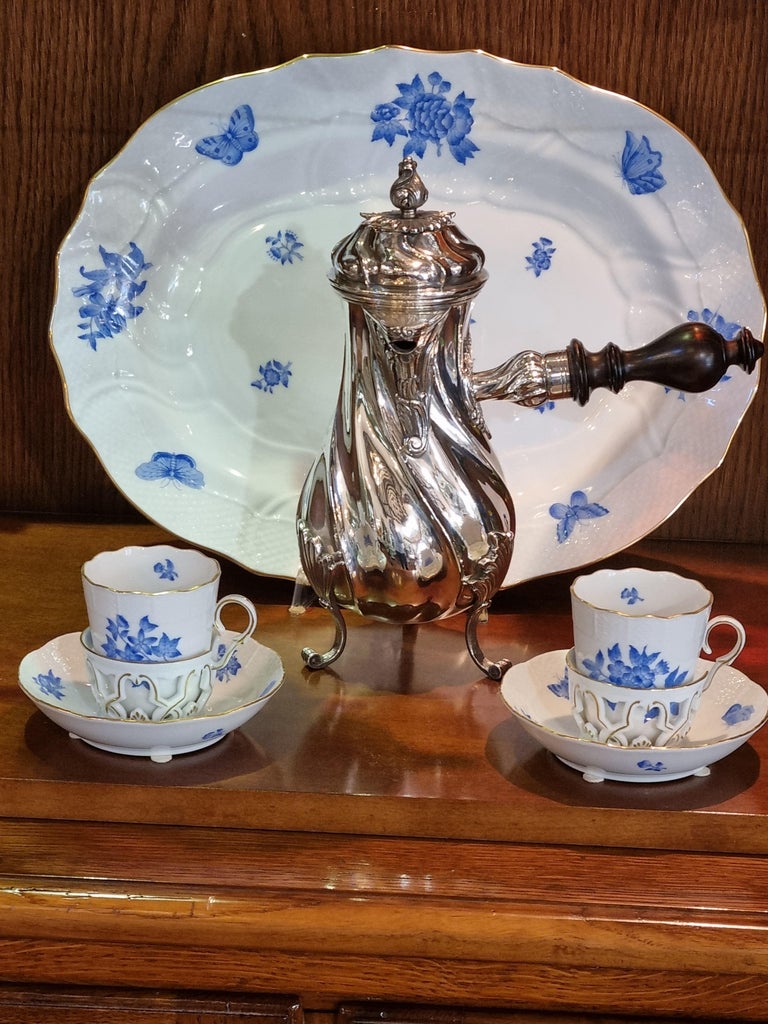 20th Century Rococo Style Sterling Silver Chocolate/Coffee Pot , Italy, 1989 For Sale 2