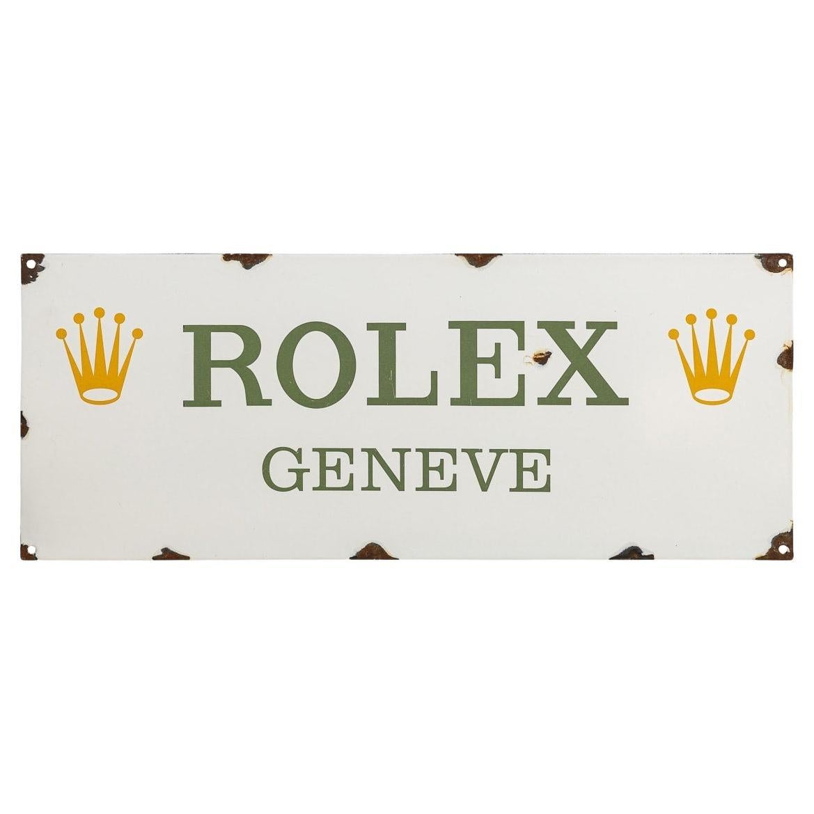 20th Century Rolex Enamel Advertising Sign For Sale