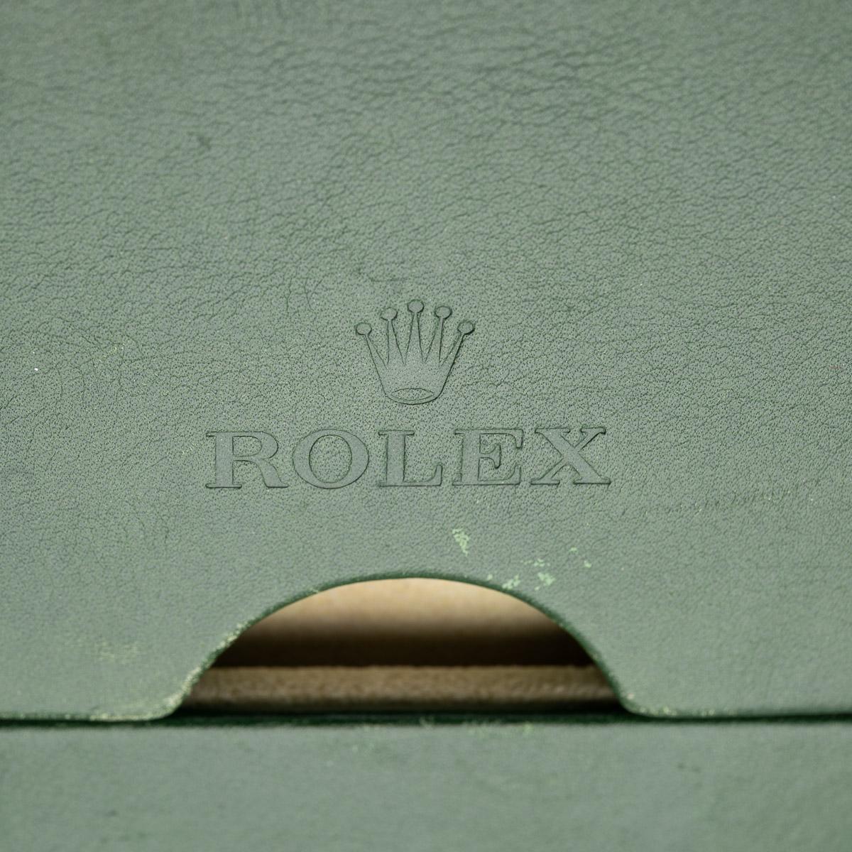 20th Century Rolex Green Leather Bound Display Mirror 4