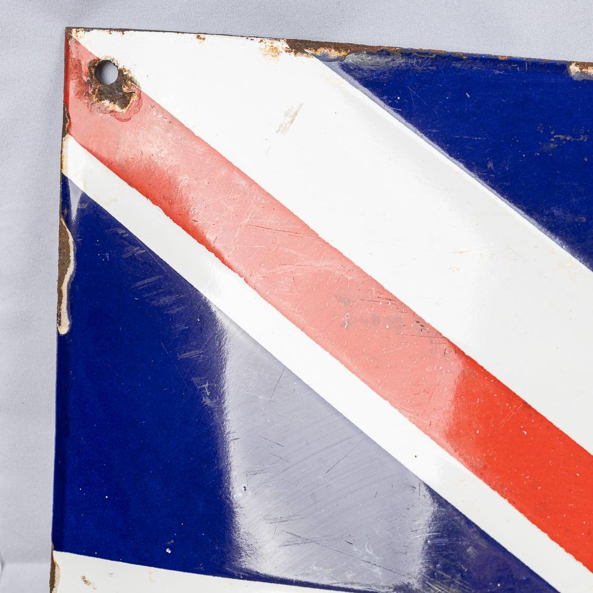 20th Century Rolls Royce Union Jack Enamel Sign For Sale 4