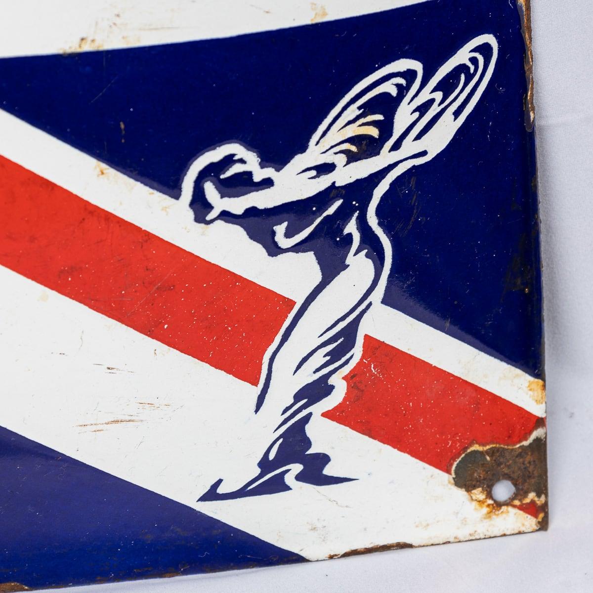20th Century Rolls Royce Union Jack Enamel Sign For Sale 2