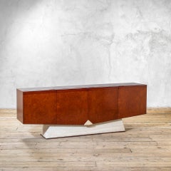 20th Century, Romeo Rega Wooden and Marble Sideboard