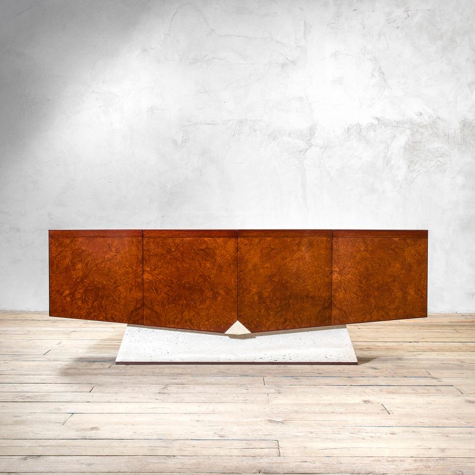 20. Jahrhundert, Romeo Rega Sideboard aus Holz und Marmor (Moderne der Mitte des Jahrhunderts) im Angebot