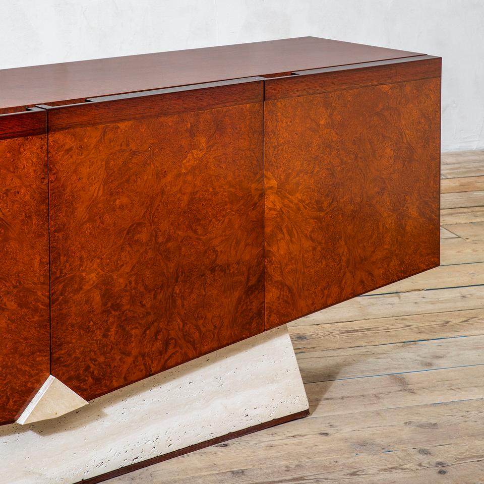 20. Jahrhundert, Romeo Rega Sideboard aus Holz und Marmor (Italian) im Angebot