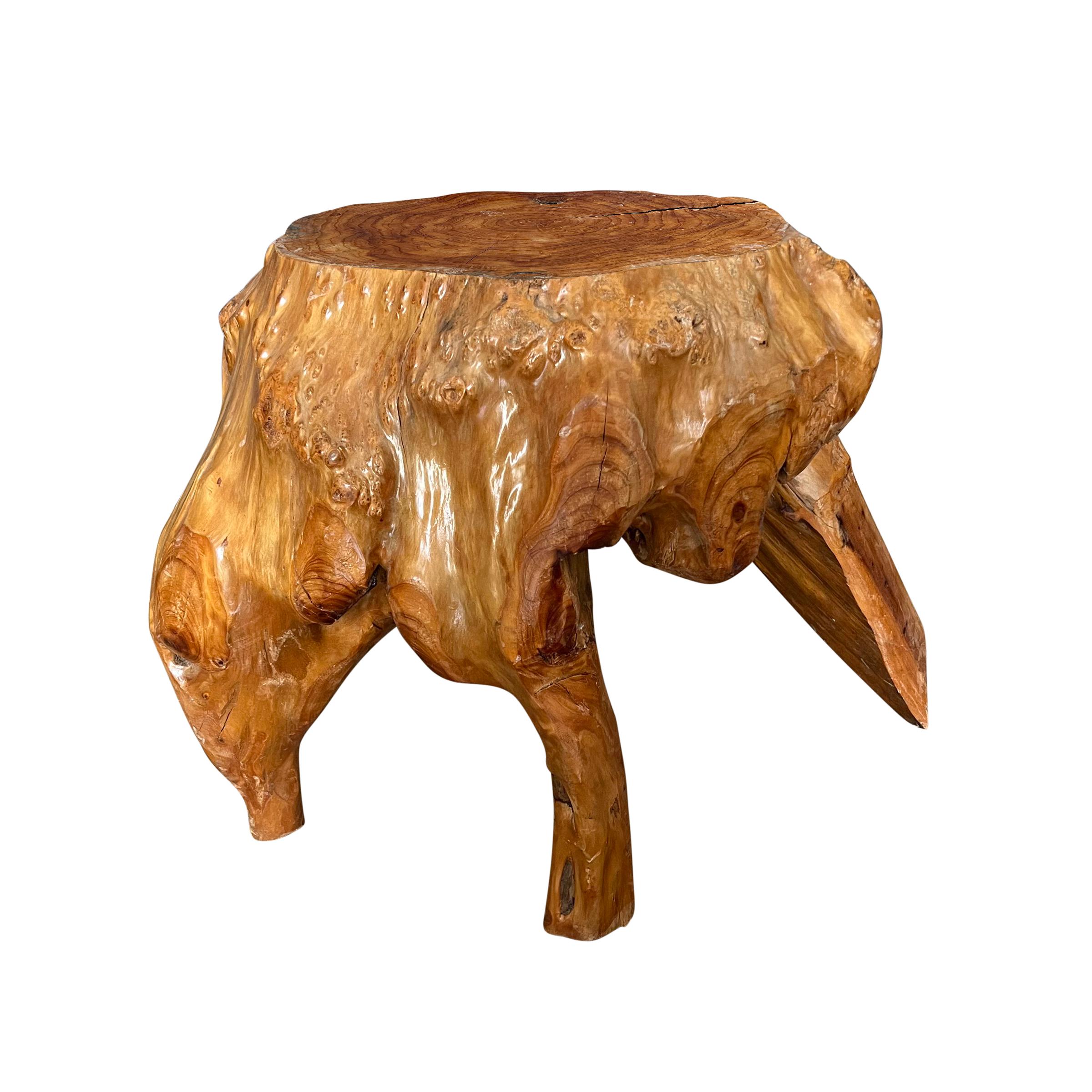 Rustic 20th Century Rootwood Stool For Sale