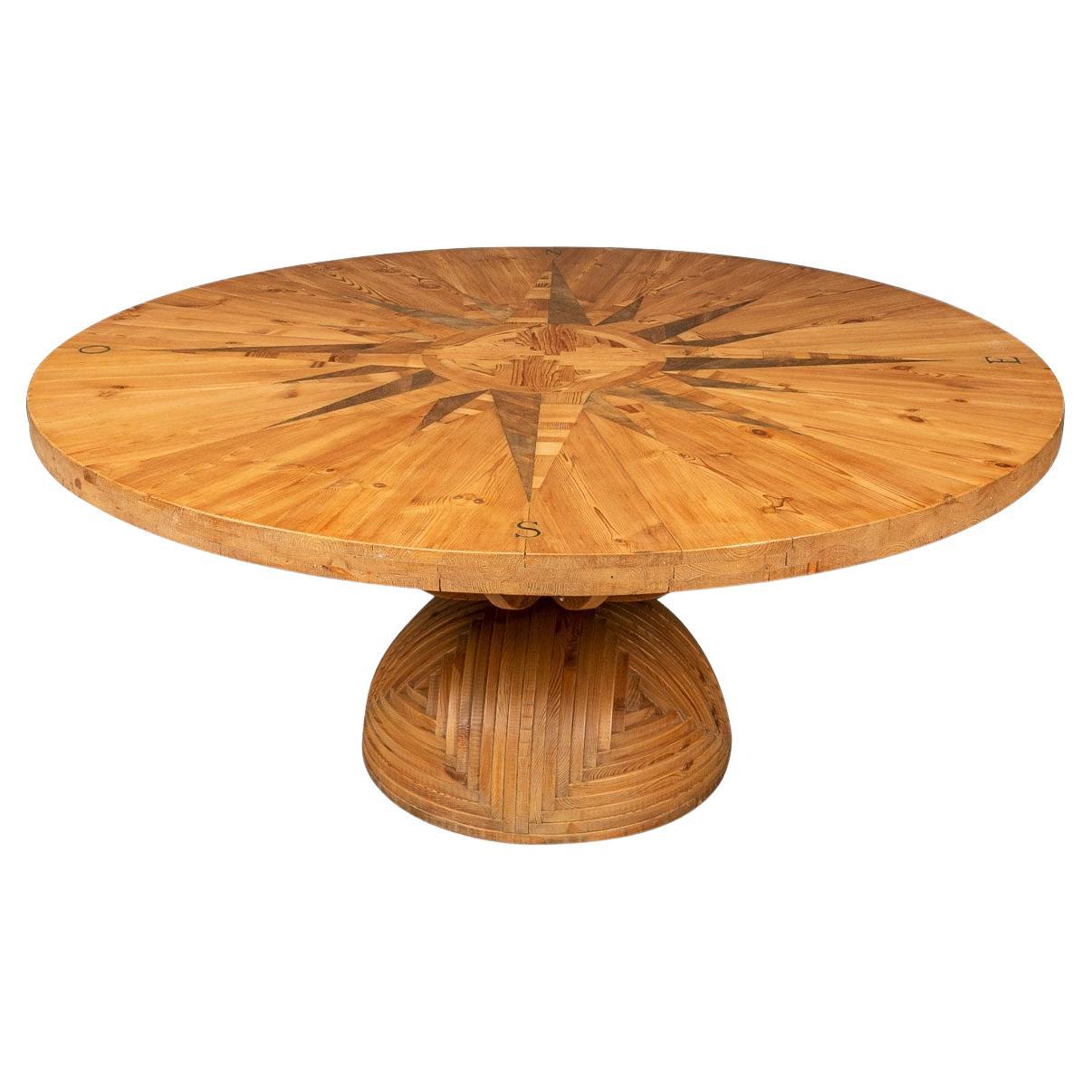 Table "Rosa Dei Venti" du 20ème siècle par Mario Ceroli pour Poltronova, Italie vers 1970