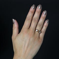 20th Century Rose Cut Diamonds 18 Karat Rose Gold Duo Ring