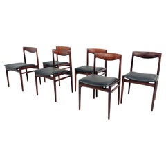 20th Century Rosewood and Leather Dining Chairs Attributed to Niels O. Möller